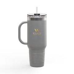 40oz Insulated Travel Mug — Double-Wall Stainless Tumbler with Handle (Wilson Logo)