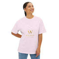 Wilson Luxury Goods White Boxy Tee — Gold Logo Oversized T‑Shirt
