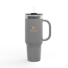 40oz Insulated Travel Mug — Double-Wall Stainless Tumbler with Handle (Wilson Logo)