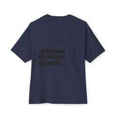 Wilson Luxury Goods White Boxy Tee — Gold Logo Oversized T‑Shirt