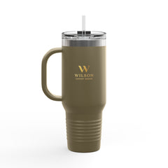 40oz Insulated Travel Mug — Double-Wall Stainless Tumbler with Handle (Wilson Logo)