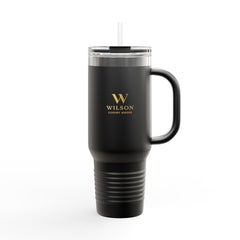 40oz Insulated Travel Mug — Double-Wall Stainless Tumbler with Handle (Wilson Logo)