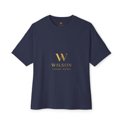 Wilson Luxury Goods White Boxy Tee — Gold Logo Oversized T‑Shirt