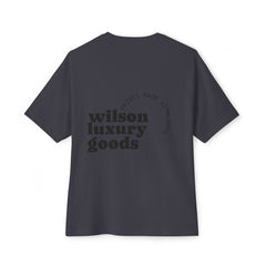Wilson Luxury Goods White Boxy Tee — Gold Logo Oversized T‑Shirt