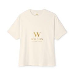Wilson Luxury Goods White Boxy Tee — Gold Logo Oversized T‑Shirt