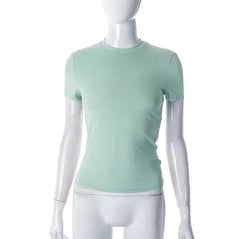 Casual Solid Color Cropped T-Shirt