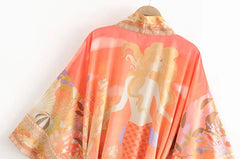 Mermaid Print Kimono Beach Robe for Spring 2020