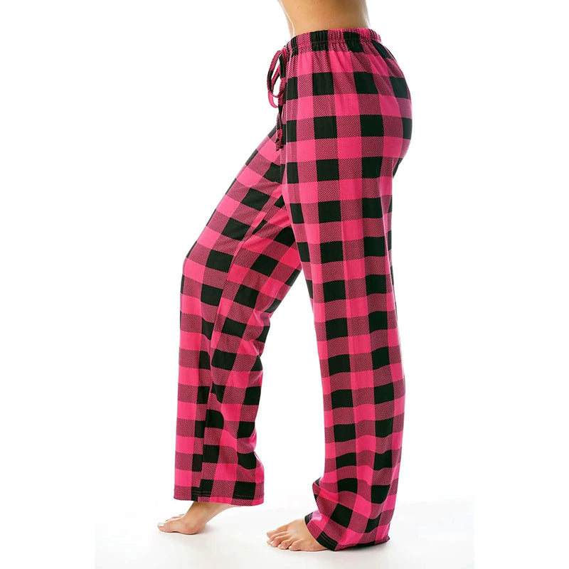 Red and Black Plaid Pajama Pants