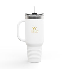 40oz Insulated Travel Mug — Double-Wall Stainless Tumbler with Handle (Wilson Logo)