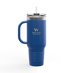 40oz Insulated Travel Mug — Double-Wall Stainless Tumbler with Handle (Wilson Logo)