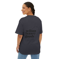 Wilson Luxury Goods White Boxy Tee — Gold Logo Oversized T‑Shirt