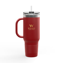 40oz Insulated Travel Mug — Double-Wall Stainless Tumbler with Handle (Wilson Logo)