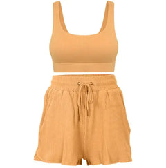 Yoga Suit Two Piece Set with Tank Top and Shorts