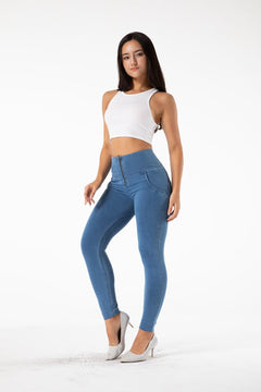 Light Blue High Waist Booty Lifting Jeggings