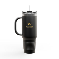 40oz Insulated Travel Mug — Double-Wall Stainless Tumbler with Handle (Wilson Logo)