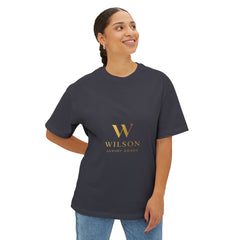 Wilson Luxury Goods White Boxy Tee — Gold Logo Oversized T‑Shirt