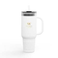 40oz Insulated Travel Mug — Double-Wall Stainless Tumbler with Handle (Wilson Logo)