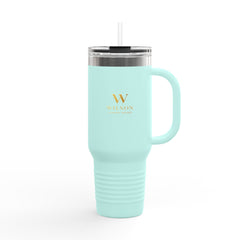40oz Insulated Travel Mug — Double-Wall Stainless Tumbler with Handle (Wilson Logo)