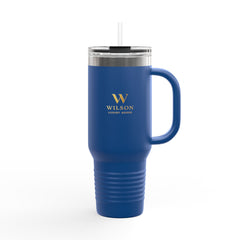 40oz Insulated Travel Mug — Double-Wall Stainless Tumbler with Handle (Wilson Logo)