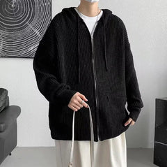 Men's Autumn Hooded Wool Cardigan