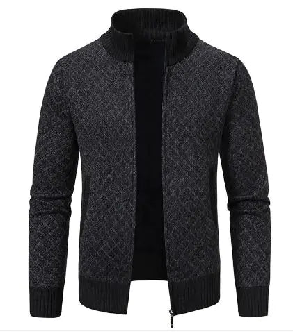 Fleece Stand Collar Cardigan