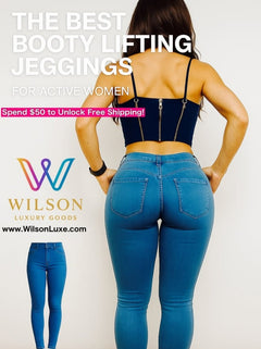 Light Blue High Waist Booty Lifting Jeggings