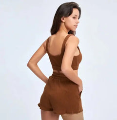 Yoga Suit Two Piece Set with Tank Top and Shorts