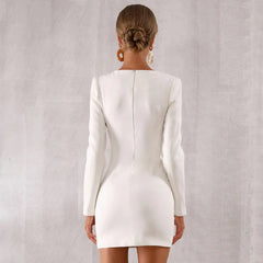 New Bodycon Long Sleeve Hollow Mini Dress