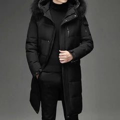 Faux Fur Long Over-Knee Down Workwear Coat