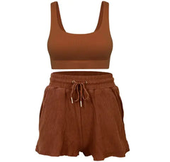 Yoga Suit Two Piece Set with Tank Top and Shorts